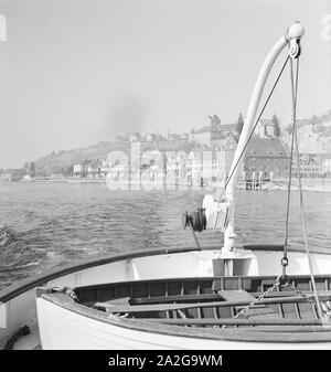 Ein Ausflug nach Lindau am Bodensee, Deutsches Reich 1930er Jahre. Un voyage à Lindau situé au bord du lac de Constance, Allemagne 1930. Banque D'Images