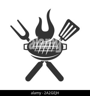 Rôti Barbecue modèle logo design logo Vector Isolated Illustration de Vecteur