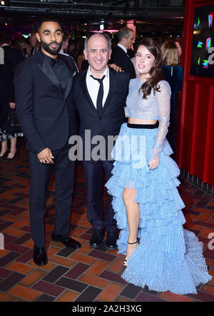 Anthony Welsh, Armando Iannucci et Aimee Kelly assistant à l'afterparty pour l'histoire personnelle de David Copperfield première Européenne à BFI Southbank à Londres. PA Images Photo. Photo date : mercredi 2 octobre 2019. Voir PA story SHOWBIZ Copperfield. Crédit photo doit se lire : Ian West/PA Banque D'Images