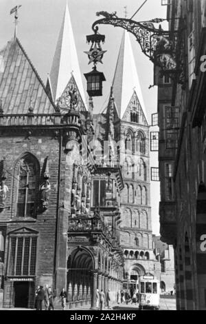 Promenade durch Bremen, Allemagne Allemagne Années 1930 er Jahre. En flânant dans la ville de Bremen, Allemagne 1930. Banque D'Images