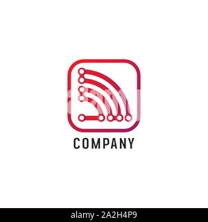 Signal Wifi Logo Design, modèle de signal radio waves, ondes d'énergie, Circuit électrique Concept Illustration de Vecteur