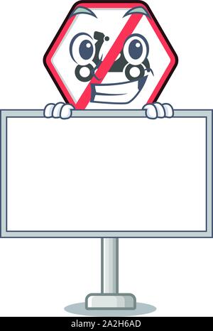 Souriant avec aucun conseil isolé avec cartoon mascot motos Illustration de Vecteur