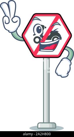 Pas de motos à deux doigts en forme de caractères Illustration de Vecteur