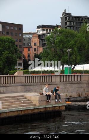 Jetée d'Aker Brygge, Oslo, Norvège Banque D'Images