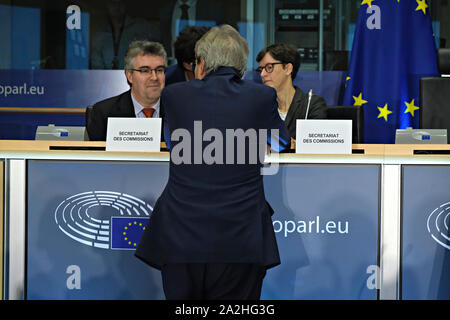 Bruxelles, Belgique. 3e oct, 2019. Économie européenne Commissaire désignée à Paolo Gentiloni avant son audition devant le Parlement européen. Credit : ALEXANDROS MICHAILIDIS/Alamy Live News Banque D'Images