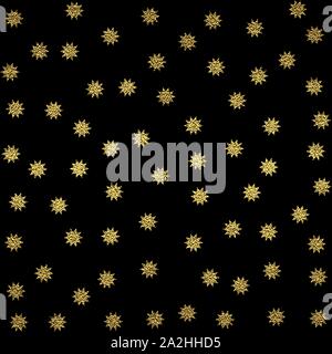 Abstraite noir brillant modèle transparente moderne avec étoiles d'or. Vector illustration pour l'emballage, site web, invitation ou autre design. Fond or brillant. La texture de feuille d'or. Bannière de fête. Illustration de Vecteur