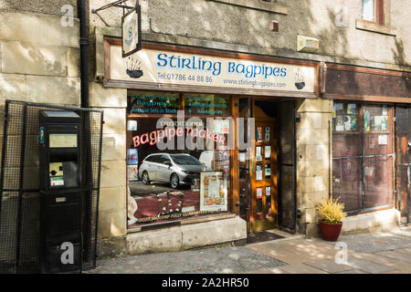 Boutique cornemuse Stirling sur Broad Street, Stirling, Ecosse. Banque D'Images