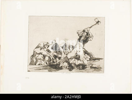 La même plaque, à partir de trois des désastres de la guerre, 1810/15, publié 1863, Francisco José de Goya y Lucientes, Espagnol, 1746-1828, l'Espagne, de gravures, de lavis, pointe sèche, burin, et le lustrage sur vélin ivoire avec bords dorés, 146 x 199 mm (image), 160 x 220 mm (plaque), 240 x 338 mm (feuille Banque D'Images