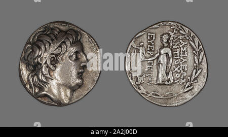 Tetradrachme (Coin) représentant le roi Antiochus VII Sidetes Euergetes, 138/129 BC, Grec, probablement frappées à Antioche (près de l'actuelle Antakya, Turquie), Proche Orient Ancien, argent, diam. 2,7 cm, 15,74 g Banque D'Images