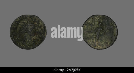 Antoninien (Coin) représentant l'empereur Dioclétien, AD 290/291, Roman, frappé à Lugdunum, Empire romain, Bronze, diam. 2,2 cm, 4,66 g Banque D'Images