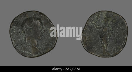 Sesterce (Coin) représentant l'Empereur Severus Alexander, AD 231, Romain, frappées à Rome, l'Empire romain, Bronze, diam. 3 cm, 20,56 g Banque D'Images