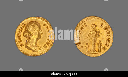 Aureus (Coin) représentant l'Impératrice Faustine la jeune, AD 161/75, publié par Marc Aurèle, Roman, frappé à Rome, Rome, l'or, diam. 2 cm, 7,08 g Banque D'Images