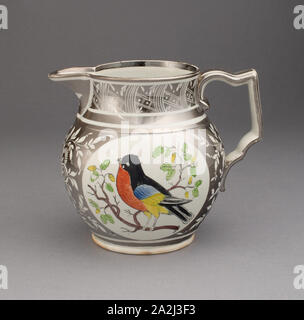 Pitcher, 1810/20, l'Angleterre, Staffordshire, Staffordshire, plomb-faïence avec décoration lustre, H. 12,7 cm (5 in Banque D'Images