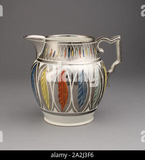 Pitcher, 1810/20, l'Angleterre, Staffordshire, Staffordshire, plomb-faïence avec décoration lustre, H. 15,2 cm (6 po Banque D'Images