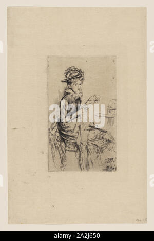 La frivolité, 1874, James McNeill Whistler, Américain, 1834-1903, United States, de gravure avec foul de mordre dans l'encre noire sur papier Japon crème, 125 x 75 mm (plaque), 235 x 152 mm (feuille Banque D'Images