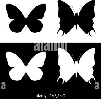 Butterfly icons set Illustration de Vecteur