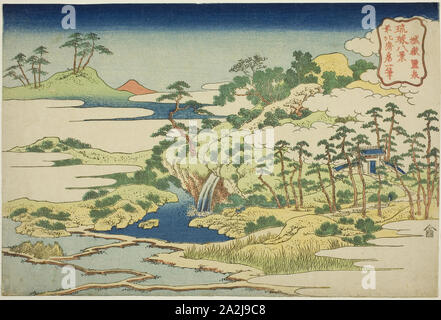 La source sacrée sur la Montagne de la forteresse (Jogaku reisen), de la série Huit vues du Ryukyu (Îles Ryukyu hakkei), ch. 1832, Katsushika Hokusai 葛飾 北斎, Japonais, 1760-1849, le Japon, la couleur d'impression sur bois, Oban, 25,1 x 37,5 cm (9 7/8 x 14 3/4 in Banque D'Images