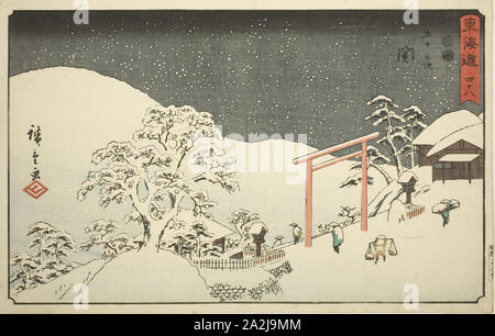 Seki-No 48, de la série Cinquante-trois Stations du Tokaido (Tokaido gojusan tsugi), également connu sous le nom de Reisho Tokaido, ch. 1847/52, 広重 歌川 Utagawa Hiroshige, japonais, 1797-1858, le Japon, l'estampe Couleur, Oban, 23,6 x 35,9 cm (9 1/4 x 14 1/8 in Banque D'Images