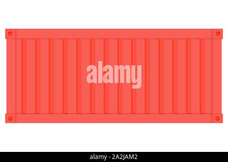 Conteneur d'expédition. Conteneur intermodal rouge. Vue de côté Illustration de Vecteur