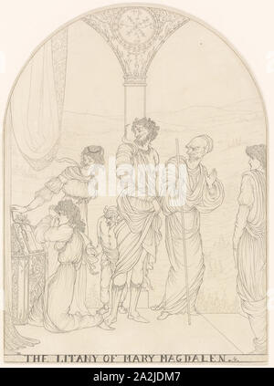 La Litanie de Marie Madeleine, 1891, attribué à Aubrey Vincent Beardsley, anglais, 1872-1898, Angleterre, graphite sur papier vélin ivoire, 227 × 169 mm Banque D'Images