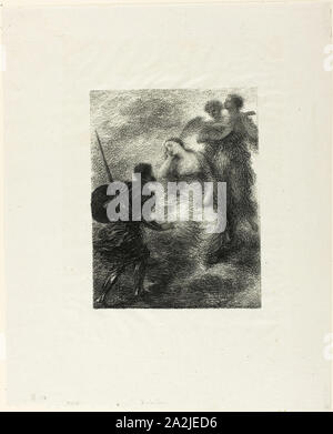 Vision, 1895, Henri Fantin-Latour, Français, 1836-1904, France, lithographie en noir sur blanc chine, 188 × 143 mm (image), 349 × 278 mm (feuille Banque D'Images