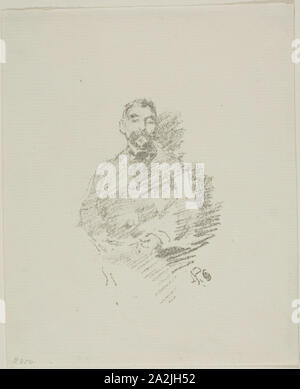 Stéphane Mallarmé, 1892, James McNeill Whistler, Américain, 1834-1903, United States, lithographie de transfert en gris-noir sur papier vergé ivoire, 97 x 70 mm (image), 169 x 137 mm (feuille Banque D'Images