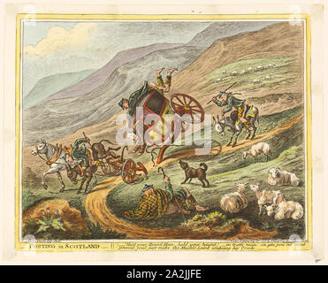 L'affichage en Ecosse, publié le 25 mai 1805, James Gillray (anglais, 1756-1815), publié par Hannah Humphrey (Anglais), ch. 1745-1818), en Angleterre, à la main, gravure et aquatinte sur papier, 308 × 385 mm (image), 312 × 387 mm (plaque), 333 × 415 mm (feuille Banque D'Images