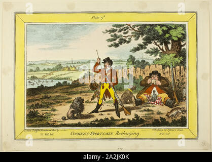 Les sportifs Cockney de recharger, publié le 12 novembre 1800, James Gillray (anglais, 1756-1815), publié par Hannah Humphrey (Anglais), ch. 1745-1818), en Angleterre, à la main, gravure sur papier, 240 × 344 mm (image), 254 × 360 mm (plaque), 282 × 390 mm (feuille Banque D'Images