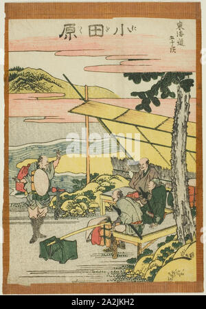 À partir de la série d'Odawara, Cinquante-trois Stations du Tokaido (Tokaido gojusan tsugi), ch. 1806, Katsushika Hokusai 葛飾 北斎, Japonais, 1760-1849, le Japon, la couleur, estampe chuban, env. 24 × 18,3 cm Banque D'Images