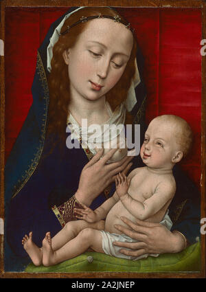 Vierge à l'enfant, 1460/65, l'atelier de Rogier van der Weyden, C., Russisch Belgique, 1399-1464, huile sur panneau, 38,4 × 28,3 cm (15 1/8 x 11 1/8 in Banque D'Images