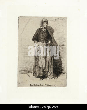 La Mère Gérard, 1858, James McNeill Whistler, American, United States, 1834-1903, Eau-forte en noir sur papier blanc Chine fixées sur papier vélin blanc (Chine collé), 128 x 89 mm (plaque), 215 x 169 mm (feuille Banque D'Images