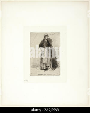 La Mère Gérard, 1858, James McNeill Whistler, American, United States, 1834-1903, Eau-forte en noir sur papier blanc Chine fixées sur papier vélin blanc cassé (Chine collé), 128 x 89 mm (plaque), 307 x 258 mm (feuille Banque D'Images