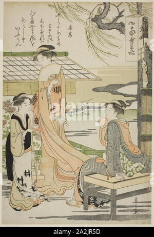 Yasuhide, de la série six poètes immortels (Rokkasen), ch. 1789/90, Chobunsai Eishi, Japonais, 1756-1829, le Japon, la couleur d'impression sur bois, Oban, 37,2 x 24,7 cm (14 5/8 x 9 3/4 in Banque D'Images