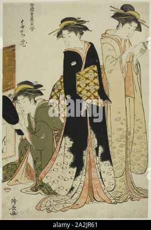 Les artistes de la Tachibana, de la série A Collection of Contemporary beautés du plaisir quarts (Tosei yuri bijin awase), ch. 1784, Torii Kiyonaga, Japonais, 1752-1815, le Japon, la couleur d'impression sur bois, Oban, 35,9 x 24,3 cm Banque D'Images