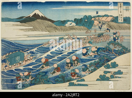 Fuji de Kanaya sur le Tokaido (Tokaido Kanaya no Fuji), de la série trente-six vues du Mont. Fugaku sanjurokkei (Fuji), ch. 1830/32, Katsushika Hokusai 葛飾 北斎, Japonais, 1760-1849, le Japon, la couleur d'impression sur bois, Oban, 24,8 x 38,8 cm (9 3/4 x 14 5/16 in Banque D'Images