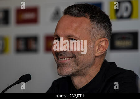 Barry, Pays de Galles, Royaume-Uni. 3 octobre, 2019. Ryan Giggs annonce son squad gallois pour l'UEFA Euro 2020 contre la Slovaquie et Croatie qualificatifs. Lewis Mitchell/YCPD/Alamy Live News. Banque D'Images