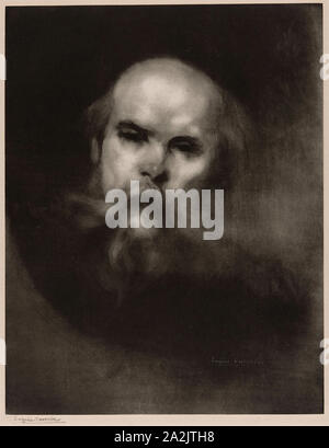 Portrait de Paul Verlaine, 1896, Eugène Carrière, Français, 1849-1906, France, lithographie en noir de deux pierres sur papier de Chine, prévue sur vélin crème (Chine collé), 517 × 403 mm (image/plaque), 530 × 480 mm (feuille Banque D'Images