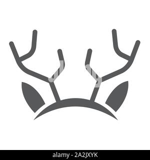 Oreilles de renne, icône glyphe masque Maison et décoration, masque parti signer, le vectoriel, un modèle solide sur un fond blanc. Illustration de Vecteur