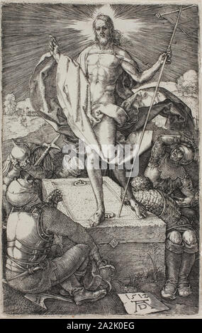 La Résurrection, à partir de la Passion, 1512, publié 1513, Albrecht Dürer, allemand, 1471-1528, l'Allemagne, la gravure en noir sur papier vergé ivoire, 119 x 75 mm (image/plaque), 121 x 77 mm (feuille Banque D'Images