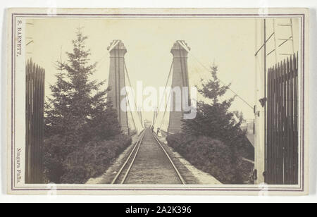 Pont suspendu de fer, Niagara Falls, 19e siècle, S. Barnet, American, United States, d'albumen print (carte de visite), 5,4 x 9,1 cm (image), 6,2 x 10,1 cm (carte Banque D'Images