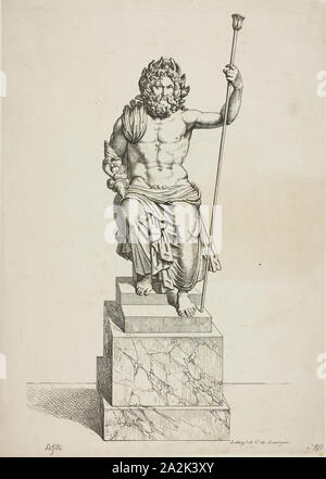 Jupiter, tirées de la collection de M. Denon, c. 1820, Louis Lafitte (Français, 1770-1828), imprimé par le comte Charles Philibert de Lasteyrie du Saillant (Français, 1759-1849), France, lithographie en noir sur papier vélin ivoire, 337 × 210 mm (image), 363 × 257 mm (feuille Banque D'Images