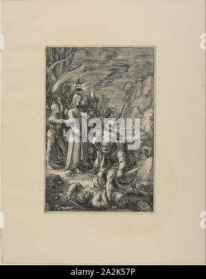 La trahison du Christ, trois plaques de la Passion du Christ, 1598, Hendrick Goltzius, néerlandais, 1558-1617, Pays-Bas, gravure en noir sur papier crème, 197 x 130 mm (image), 202 x 135 mm (plaque), 318 x 245 mm (feuille Banque D'Images