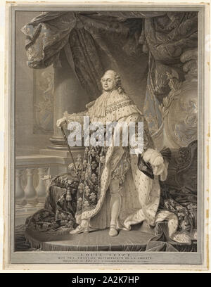 Louis XVI, 1790, imprimé après 1815, Charles Clément Bervic (Français, 1756-1822), après Antoine François Callet (Français, 1741-1823), la France, gravure en noir sur papier vergé crème, 632 × 479 mm (image), 704 × 541 mm (feuille Banque D'Images