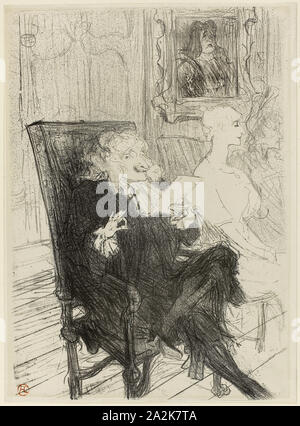 Truffier et Moreno, dans Les Femmes savantes, 1893, publié 1894, Henri de Toulouse-Lautrec, Français, 1864-1901, France, lithographie sur vélin crème, 274 × 271 mm (image), 378 × 279 mm (feuille Banque D'Images