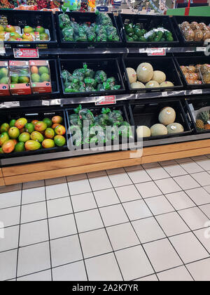 L'allée des fruits et légumes dans un supermarché Pick n Pay, Afrique du Sud Banque D'Images