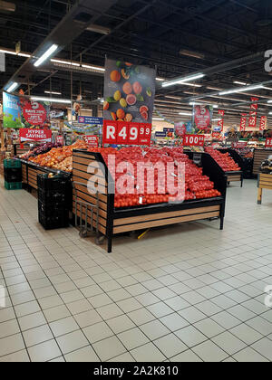 L'allée des fruits et légumes dans un supermarché Pick n Pay, Afrique du Sud Banque D'Images