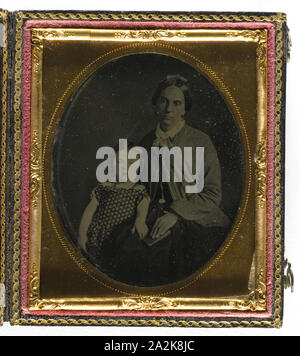 Untitled (Femme et petite fille), 1855/75, 19e siècle, Lieu inconnu, ambrotypes, 8,3 x 7 cm (plaque), 9,3 x 8 x 1,7 cm (cas Banque D'Images