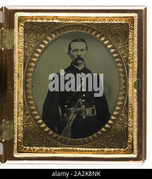 Sans titre, 1855/75, 19e siècle, Lieu inconnu, Tintype, 8,3 x 7 cm (plaque), 9,8 x 8,8 x 2 cm (cas Banque D'Images