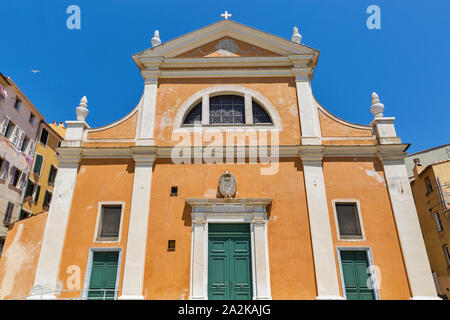 La façade extérieure de la Cathédrale Notre Dame de l'Assomption à Ajaccio, Corse, France. Banque D'Images