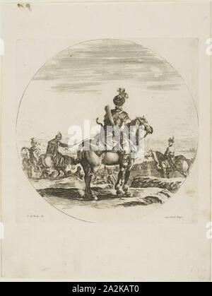 Cavalier polonais, ch. 1651, Stefano della Bella, italien, 1610-1664, l'Italie, de gravure sur papier, 190 x 190 mm Banque D'Images